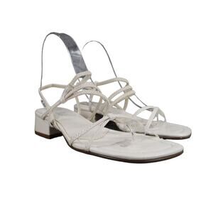 Classic Elements Shoes Womens 6 Sandal Pumps Strappy White Blcok Heel Fashion